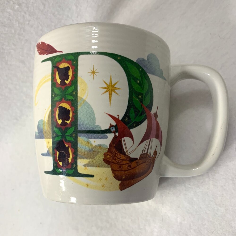 Disney Parks ABC Collection Coffee Mug Letter P is for Peter Pan's Flight